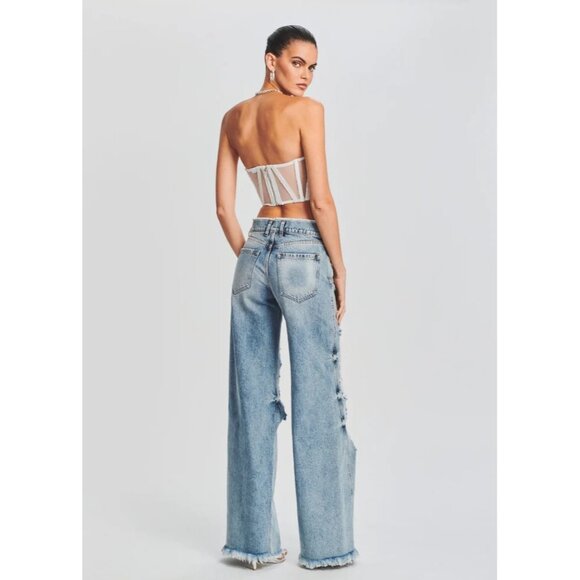 retrofete Lex Bustier Embellished Top White Womens Size Medium - Picture 4 of 9